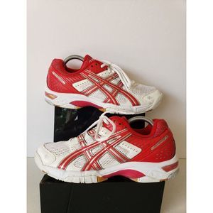 Asics Women's Volleyball Shoes Gel Rocket Red White Athletic Sneakers Size 10 NE